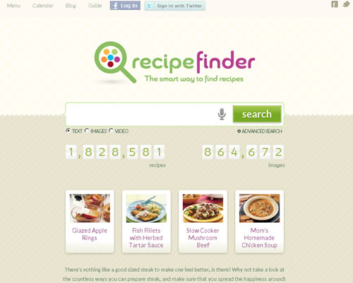 最大的食谱搜索引擎：Recipe Finder