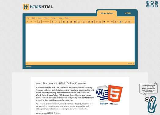 WordHTML|在线Word转Html编辑器