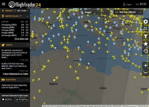 Flightradar24|全球航班实时动态信息网