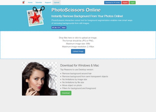 在线照片去背景智能工具-PhotoScissors