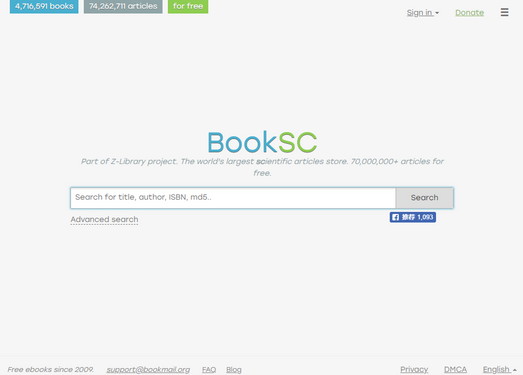 免费英文电子书搜索引擎-Booksc