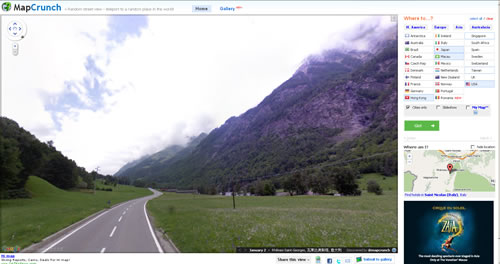 在线随机观看全球美景：MapCrunch