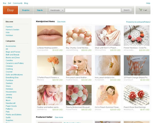 手工艺品交易网站：Etsy