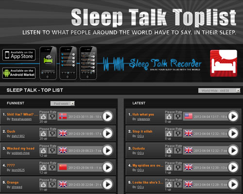 聆听世界各地的梦话：Sleep talk recorder