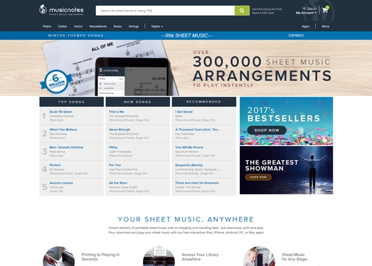 MusicNotes|电子乐谱零售平台