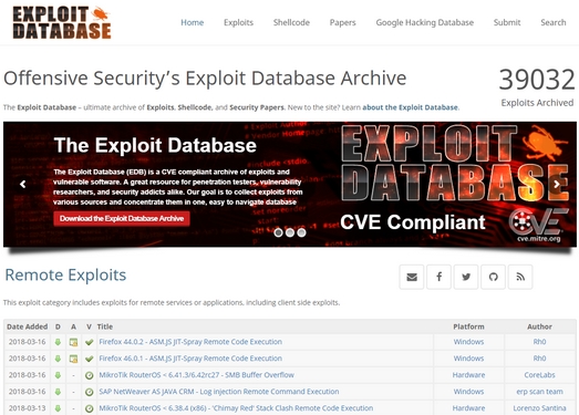 ExploitDB|互联网安全漏洞数据库