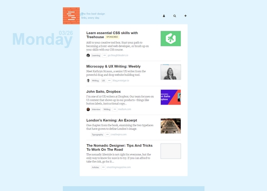 Sidebar|每日设计资源推送服务平台