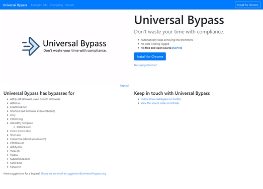 UniversalBypass|反广告强制收看扩展插件