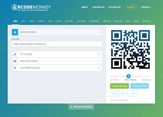 QrcodeMonkey|免费在线二维码编辑器