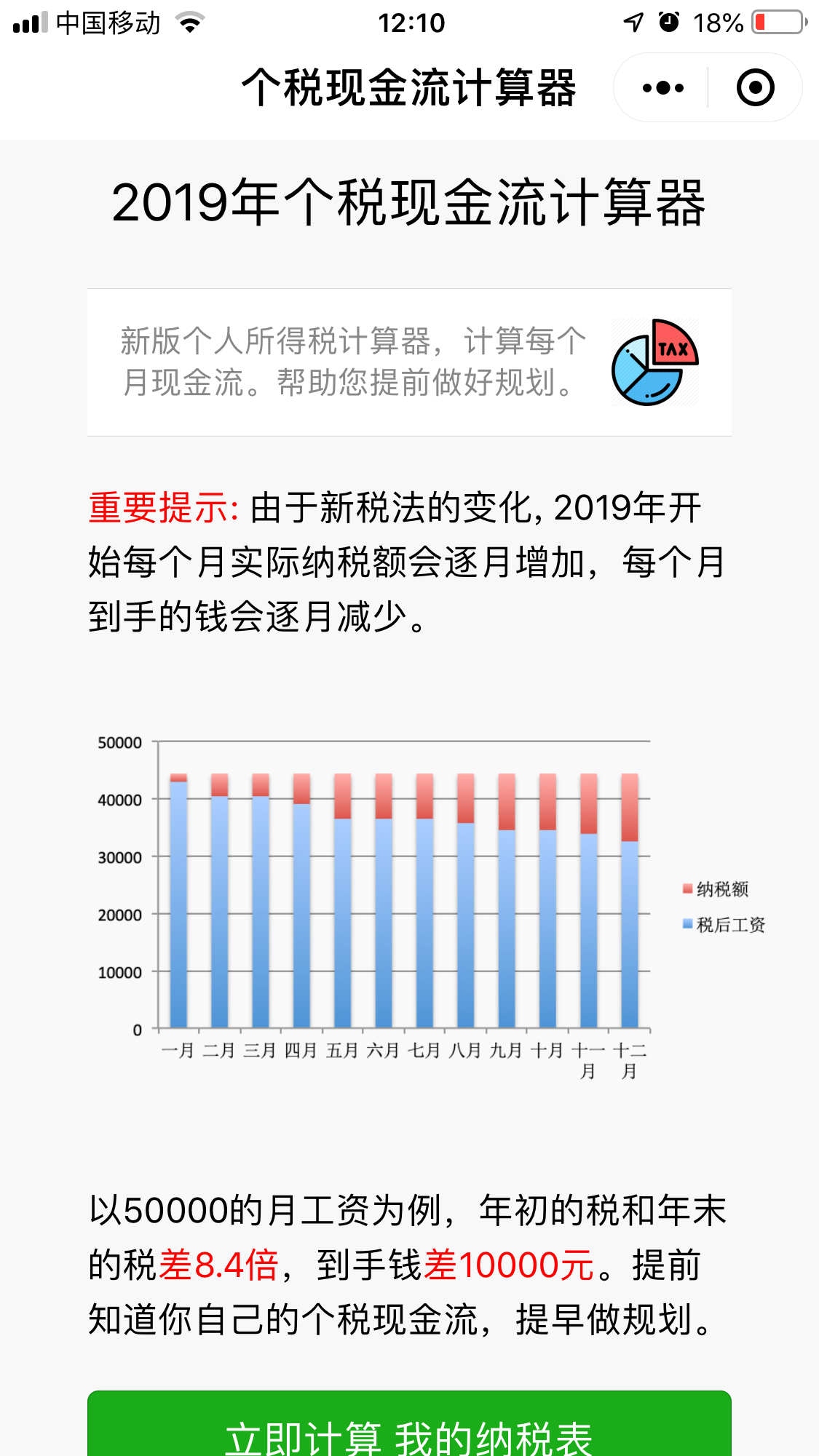 个税现金流计算器