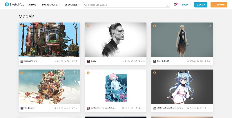 一个优质的3D模型网站：Sketchfab