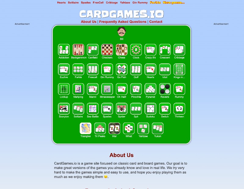 纸牌游戏大全：CARDGAMES.IO